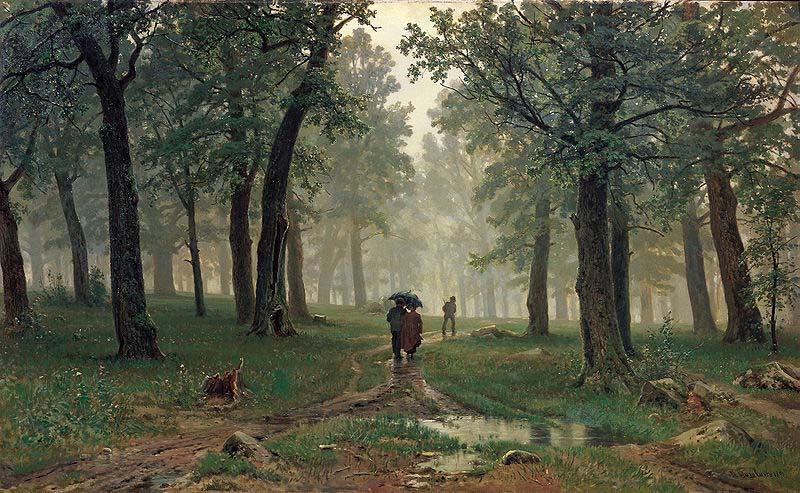 Ivan Shishkin Rain in an Oak Forest oil painting image
